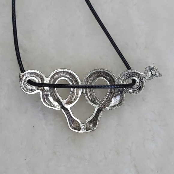 Two-Layered Alloy Short Snake Chain Lock Necklace Choker Goth Punk Rock - Picture 7 of 8